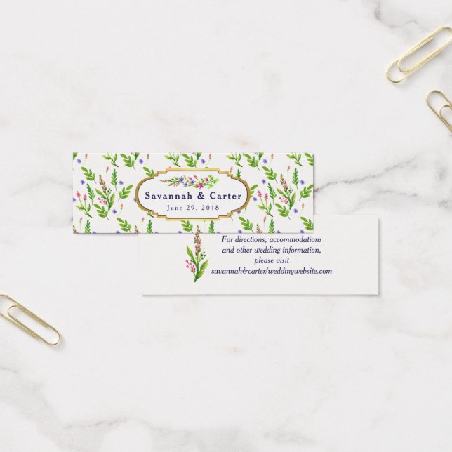 Tarjeta de información Boda de las flores de veran (Oficina)