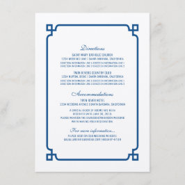 Tarjeta de información Boda de Moda de Deco Azul L