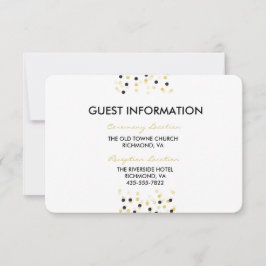 Tarjeta de información Boda de puntos de confetti 
