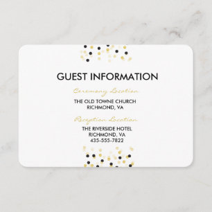 Tarjeta de información Boda de puntos de confetti