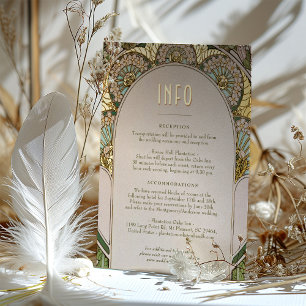 Tarjeta de información Boda inspirada en Art Nouve