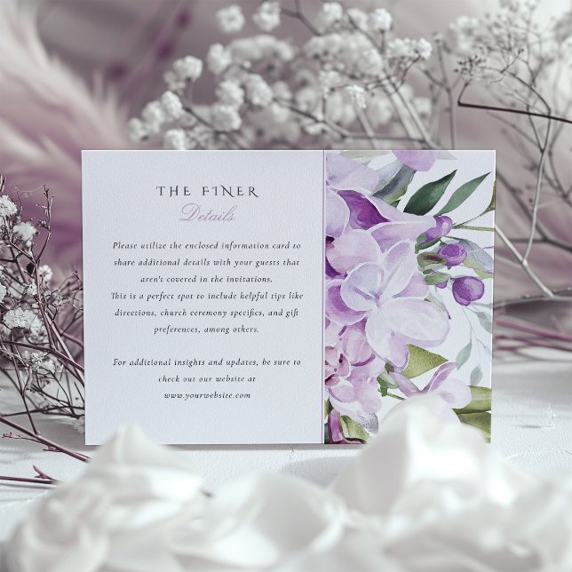 Tarjeta de información Boda Lavender Hues Lilacs (Subido por el creador)