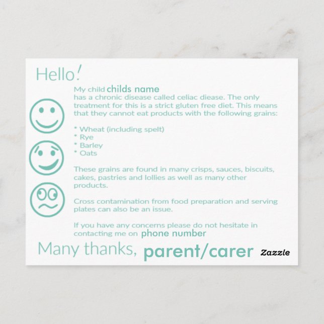 Tarjeta de información Celial (Reverso)