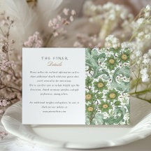 Tarjeta de información clásica del Boda botánico