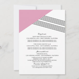Tarjeta de información de banda geométrica rosa