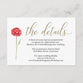 Tarjeta de información de belleza y bestia