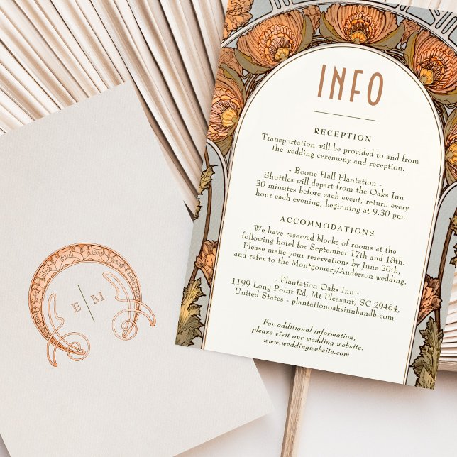 Tarjeta de información de Boda Art Nouveau de époc (Subido por el creador)