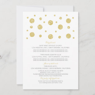 Tarjeta de Información de Boda con Confeti Brillan
