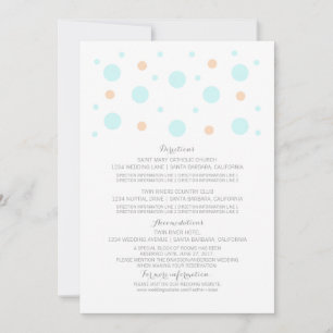 Tarjeta de Información de Boda con Confeti Coral T