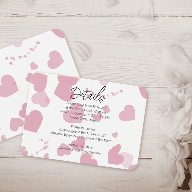 Tarjeta de información de boda con corazón de amor (Subido por el creador)