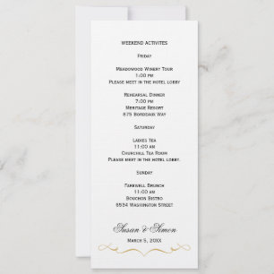 Tarjeta de Información de Boda con Letra Elegante 