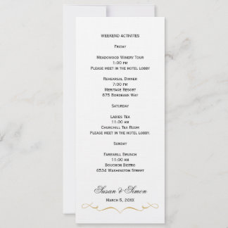 Tarjeta de Información de Boda con Letra Elegante 