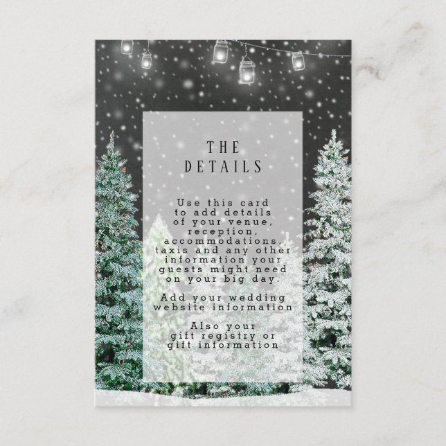 tarjeta de información de boda de navidades de inv (Anverso)