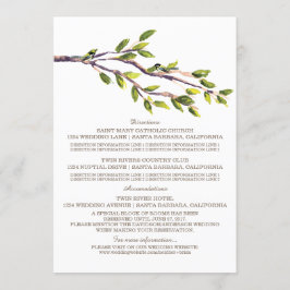Tarjeta de información de boda de ramas cepilladas