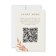 Tarjeta de información de Boda de sucursal simple 