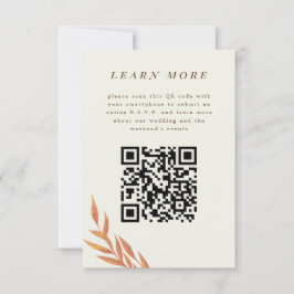 Tarjeta de información de Boda de sucursal simple