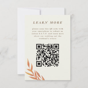 Tarjeta de información de Boda de sucursal simple