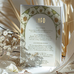 Tarjeta de información de boda estilo Art Nouveau 