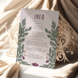 Tarjeta de información de Boda floral vintage de l