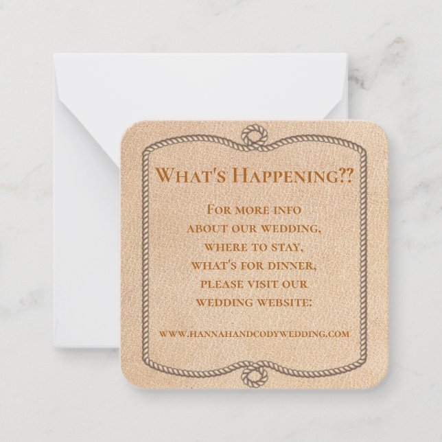 Tarjeta de información de Boda occidental de Longh (Anverso)