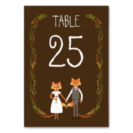 Tarjeta de información de Boda para los zorros de