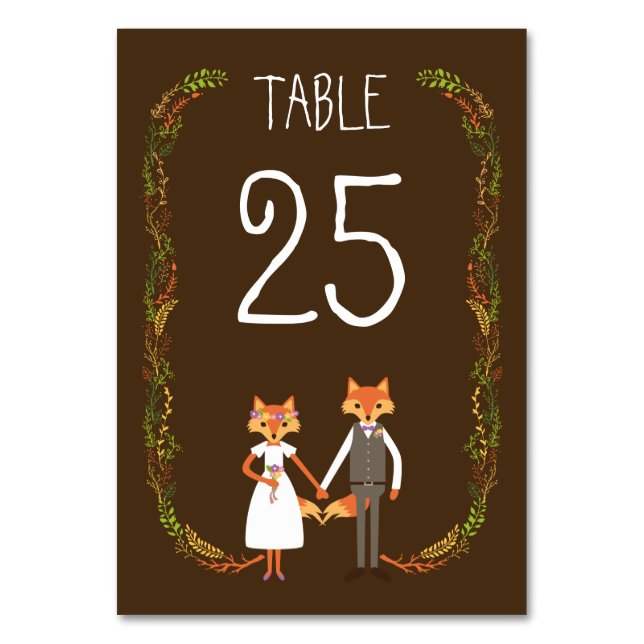Tarjeta de información de Boda para los zorros de  (Anverso)