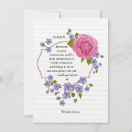 Tarjeta de información de Boda rosa rosa