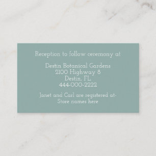 Tarjeta de información de Boda verde de fábrica