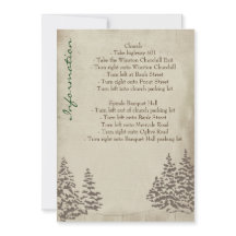 Tarjeta de información de Boda Vintage Evergreen