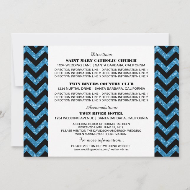 Tarjeta de información de brillo Chevron azul (Anverso)