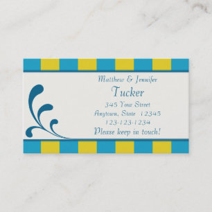 Tarjeta de información de contacto de novias y nov