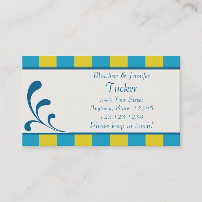 Tarjeta de información de contacto para novias y n (Anverso)