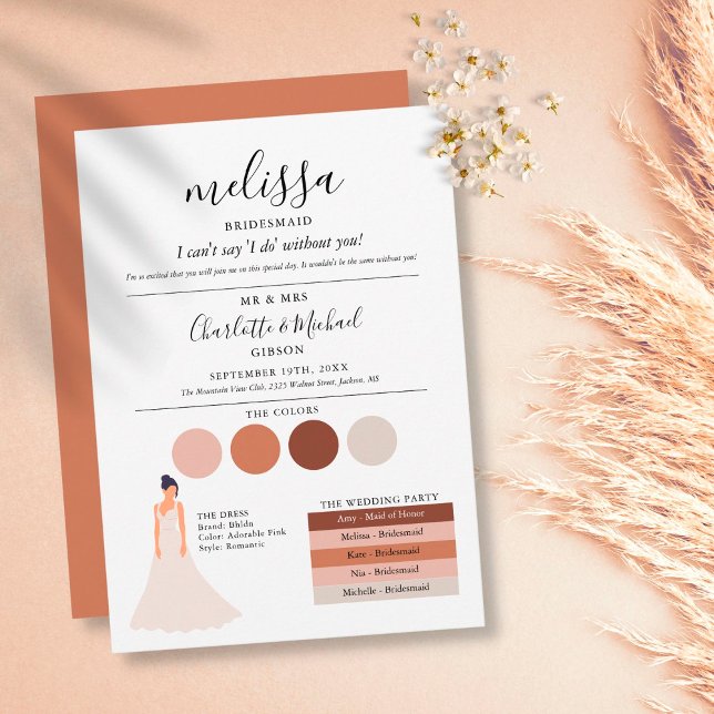 Tarjeta de información de dama de honor de boda co (Subido por el creador)