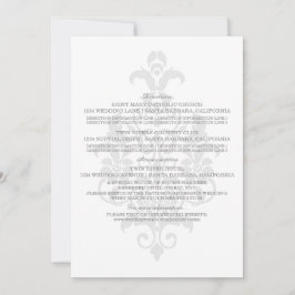 Tarjeta de información de damasco sutil gris