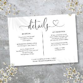 Tarjeta de información de detalles de escritura de