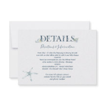 Tarjeta de información de detalles del Boda oceáni