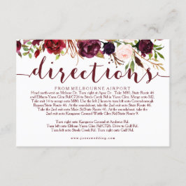 Tarjeta de información de direcciones de Bodas flo