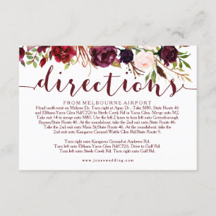 Tarjeta de información de direcciones de Bodas flo