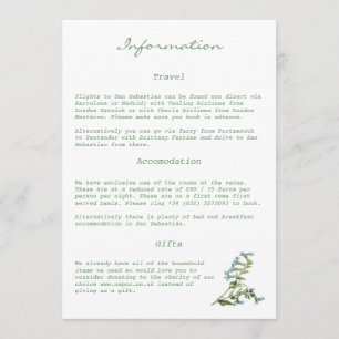 Tarjeta de información de estilo mediterráneo de T