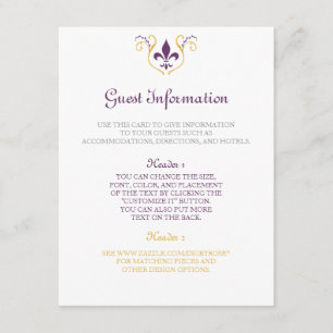 Tarjeta de información de Fleur de Lis