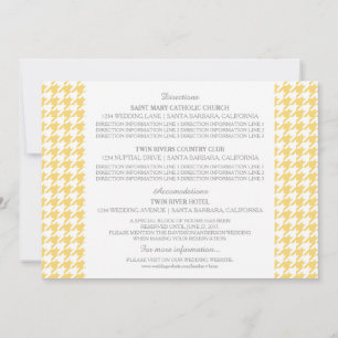 Tarjeta de información de Houndstooth Amarillo
