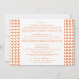 Tarjeta de información de Houndstooth Naranja