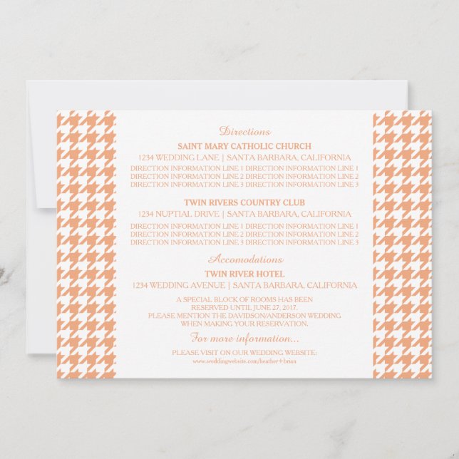 Tarjeta de información de Houndstooth Naranja (Anverso)