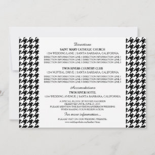 Tarjeta de información de Houndstooth negro
