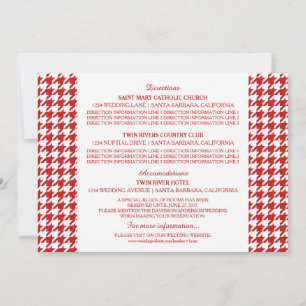 Tarjeta de información de Houndstooth Rojo