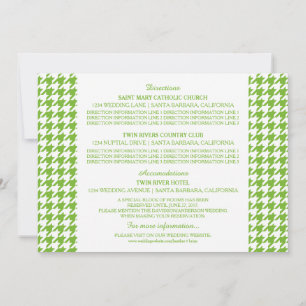 Tarjeta de información de Houndstooth Verde