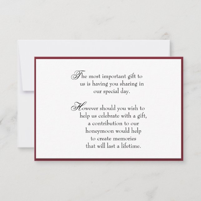 Tarjeta de información de inserción de regalo rojo (Anverso)