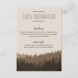 Tarjeta de información de invitado de montaña rusa