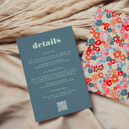 Tarjeta de información de invitado del Boda de cód