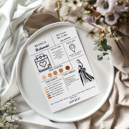 Tarjeta de información de la dama de honor de la n